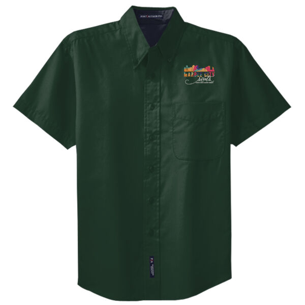 MCS White Embroidered  - Short Sleeve Easy Care Shirt Thumbnail