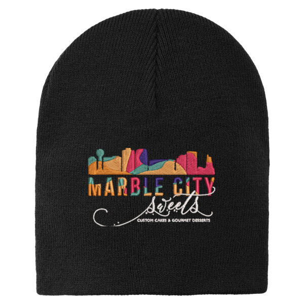 MCS White embroidered - Knit Skull Cap Thumbnail