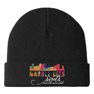 MCS White embroidered - ® Knit Cuff Beanie Thumbnail