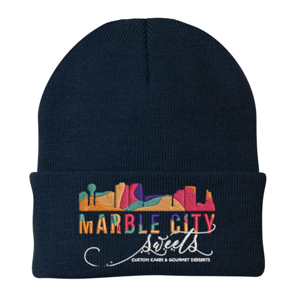 MCS White embroidered - Knit Cap Thumbnail