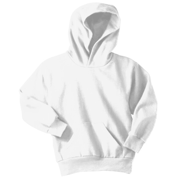 No Minimum Custom Logo Youth Core Fleece Pullover Hooded Sweatshirt PC90YH Front View
