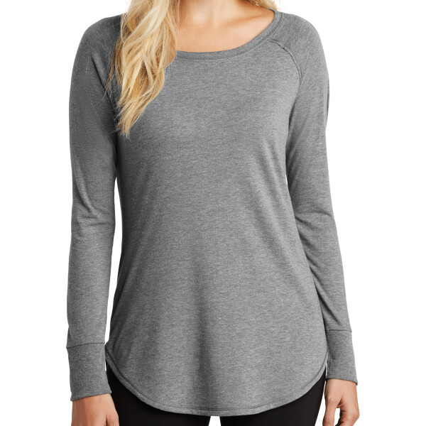 Custom No Minimum District Women's Perfect Tri Long Sleeve Tee DM132L Front View