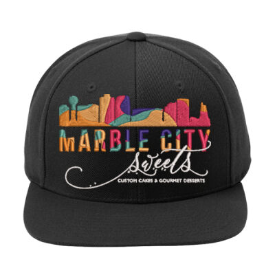 MCS White embroidered - Yupoong ® Flat Bill Snapback Cap Thumbnail