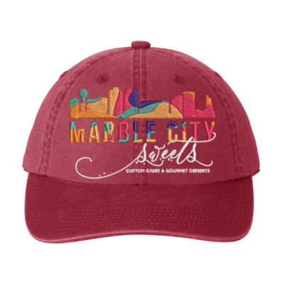 MCS White embroidered - Garment Washed Cap Thumbnail