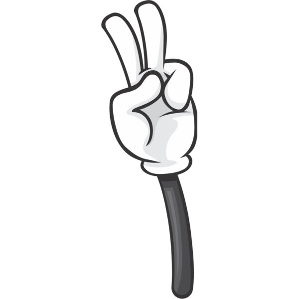 Cartoon Hand Peace Sign 1 Thumbnail