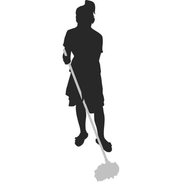 Housekeeper Mopping Mop Silhouette 2 Thumbnail