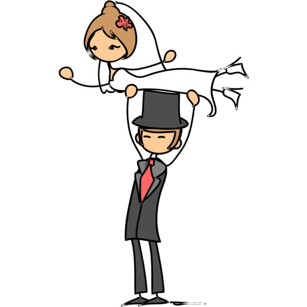 Cartoon Wedding Groom Bride 1 Thumbnail