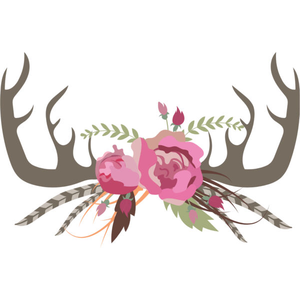 Watercolor Tribal Antlers Flowers 1 Thumbnail